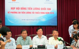 Hội đồng Tiền lương Quốc gia họp về phương án tăng lương tối thiểu vùng năm 2017