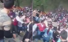 Clip thanh niên dùng "kungfu" nện nhau ở lễ hội Chùa Hương