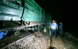 Tàu hỏa chở đá lật, đường sắt Bắc Nam tê liệt trong nhiều giờ