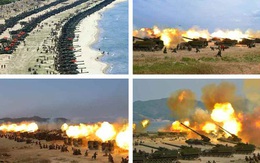 [ẢNH] Pháo binh Triều Tiên ầm ầm khai hỏa trong cuộc tập trận lớn nhất lịch sử