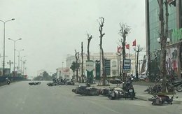 Dông lốc quật ngã hàng chục xe máy của người đi đường