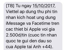 Viettel giải thích về việc thu phí dịch vụ kích hoạt ứng dụng iMessage và Facetime