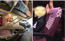 Thiếu nữ mặc váy ngắn trên xe khách và hành động gác chân lên ghế gây bức xúc