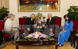 Tổng Bí thư và Phu nhân hội kiến Nhà vua và Hoàng hậu Nhật Bản