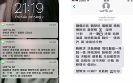 Tin nhắn quảng cáo Viettel bất ngờ xuất hiện chữ "tượng hình"