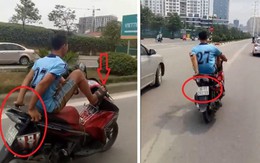 Lái xe máy bằng chân vào đường BRT bị phạt tới 7 triệu
