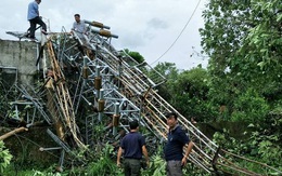 Thêm ăng-ten phát thanh, truyền hình cao 60 m bị bão đánh đổ