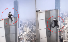 Clip toàn cảnh vụ diễn viên Trung Quốc trượt tay ngã từ tầng 62 xuống