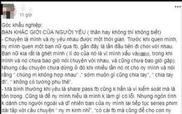 Cô gái bức xúc vì bạn khác giới của người yêu đặt điều nói xấu, nhưng dân mạng lại phẫn nộ vì phản ứng của anh chàng