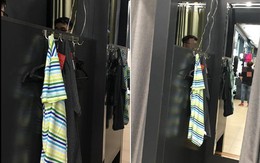 Phòng thay đồ có cũng như không của shop thời trang nọ khiến dân mạng đắn đo: Vách ngăn dùng để làm gì?