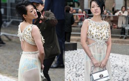 Từ Hy Đệ cố tình mặc váy khác người, phản cảm tại tuần lễ thời trang Paris