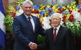 Tổng Bí thư, Chủ tịch nước Nguyễn Phú Trọng đón chính thức Chủ tịch Hội đồng Nhà nước Cuba thăm Việt Nam