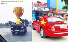 Người hâm mộ rước 'cúp vàng' khổng lồ, phủ đỏ Rolls Royce sẵn sàng đón 'bão' tối nay