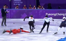 VĐV Triều Tiên kéo chân đối thủ khi trượt ngã ở Olympic mùa đông