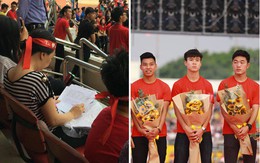 Quá hâm mộ U23 Việt Nam, cô giáo mang cả bài thi đến SVĐ vừa chấm vừa giao lưu