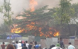 Cháy lớn tại khu nhà xưởng, hàng quán trong làng Triều Khúc