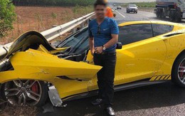 Sau tai nạn kinh hoàng, chủ xe Chevrolet Corvette chụp hình đăng Facebook: "Chúc mọi người mua được siêu xe để đi an toàn"