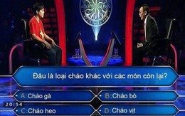 Câu hỏi "Ai là triệu phú" khiến dân tình cãi nhau ỏm tỏi: Đâu là loại cháo khác với các món còn lại?