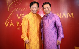 Diễn viên Quang Tèo - Trần Nhượng trông bảnh bao khi diện áo dài