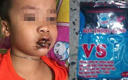 Bé trai 1 tuổi ăn nhầm bột thông bồn cầu