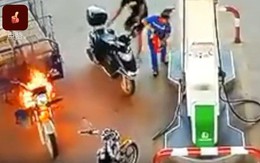 Nữ nhân viên trạm xăng được khen ngợi hết lời vì thái độ bình tĩnh khi xe ba gác bất ngờ bốc cháy