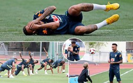 Bơ cả thế giới, Neymar lại ngã lăn ra ăn vạ trong buổi tập của Brazil