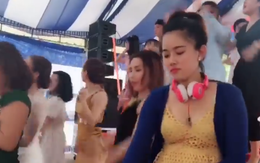 Clip bà bầu bụng to vượt mặt làm DJ quẩy tưng bừng trong đám cưới, người thích thú người lại lo cho em bé