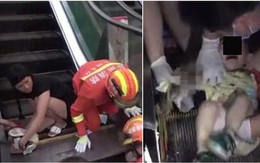 Không cẩn thận khi đi thang cuốn, bé 1 tuổi bị nuốt trọn cánh tay trong vụ tai nạn kinh hoàng