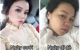 Đua nhau so sánh ảnh lúc cưới và lúc đi đẻ, hội chị em nhìn xong không dám tin đó chính là mình