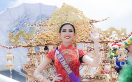 Phan Thị Mơ mặc trang phục nặng 15 kg dự thi nhan sắc quốc tế