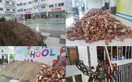 Trước khai giảng, trường học kêu cứu Chủ tịch UBND TP Hà Nội vì bị đổ ngập cát, gạch