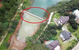 Mặt hồ di tích Quốc gia ở Đà Lạt bị bờ kè bê tông "xẻo" mất 1 nhánh: Đổ bê tông rất nhanh
