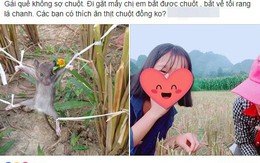 Khoe bắt chuột đồng về ăn, "gái quê gan dạ" bất ngờ được chú ý nhan sắc