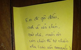 Vợ đi gội đầu để lại mảnh giấy nhắn dặn chồng tự nấu ăn, nhưng dòng cuối cùng mới là thứ gây cười