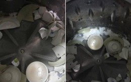 Tin lời dân mạng xui cho bát đũa vào máy giặt quay, anh chàng nhận ngay kết quả "tan nát con tim"