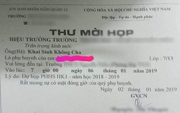 Phẫn nộ với thư mời họp phụ huynh ghi "khai sinh không cha" ở TP.HCM