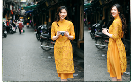 Hoa hậu Phí Thùy Linh diện áo dài đón Tết