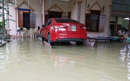 "Liệu sự như thần", một gia đình kê cả ô tô lên ghế đá trong ngày mưa lụt gây chú ý