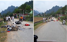 2 xe máy đối đầu nhau, 5 người nằm la liệt trên đường - hiện trường tai nạn khiến tất cả xót xa