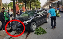Ô tô đâm đổ cột đèn nát đầu, điều may mắn chính là pha thoát nạn của tài xế xe ôm công nghệ