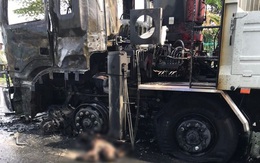 Xe tải và xe máy bốc cháy dữ dội sau va chạm, một người tử vong tại hiện trường
