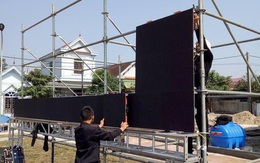 Lắp hàng loạt màn hình cỡ lớn ở Nghệ An và Hà Tĩnh để cổ vũ U22 Việt Nam