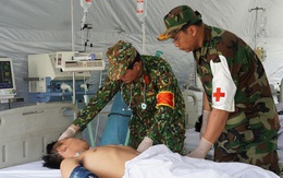Ảnh: Diễn tập cứu hộ, cứu nạn ở biên giới Việt Nam-Campuchia