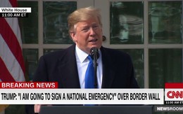Tổng thống Trump chính thức tuyên bố tình trạng khẩn cấp quốc gia, quyết xây tường biên giới