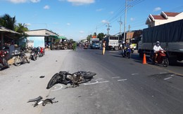 Ô tô tải và 2 xe máy tông nhau trên quốc lộ, 1 người chết