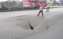 Quảng Ninh: Xuất hiện hố tử thần rộng hơn 50m2 trên Quốc lộ 18