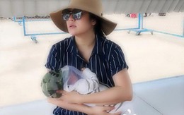Đang ở cữ, Thanh Thúy “đánh liều” bế con 1 tháng tuổi ra đảo thăm chồng
