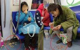 Chùm ảnh gây sốt MXH Trung Quốc: Cô dì chú bác ăn uống tự nhiên rồi xả rác trên tàu điện ngầm như ở nhà khiến ai cũng bức xúc