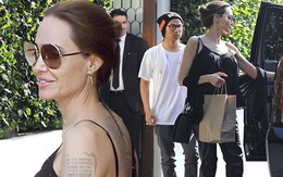 Angelina Jolie mặc áo 2 dây trẻ trung, khoe loạt hình xăm ở lưng