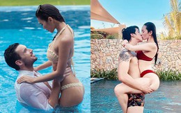 Mặc bikini nóng bỏng, 3 người đẹp thoải mái khi chụp ảnh "được bế bổng"